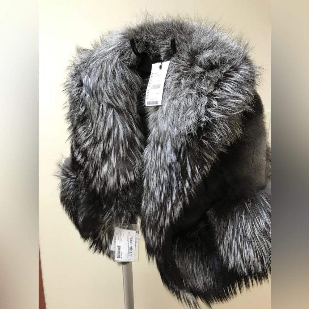 Mink and fox blend cape